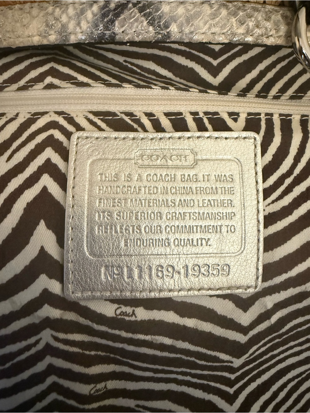 Coach Hampton Python Straw Tote.  2011 - Picture 5 of 15
